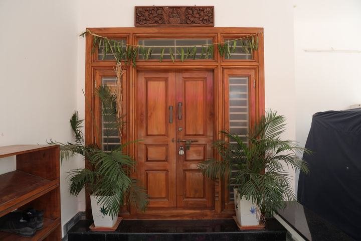 Teak entrance doors